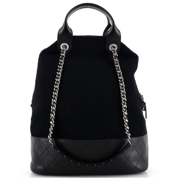 Chanel Tote Bag Embroidered Wool with quilted Calfskin Large - Picture 4 of 9